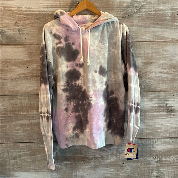 Champion Tie-Dye Hoodie in Purple and Gray - Picture 1 of 6
